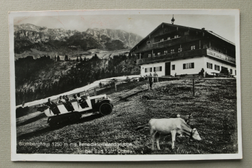 AK Bad Tölz / 1939 / Blomberghaus mit Benediktenwand / Kühe / Kettenfahrzeug